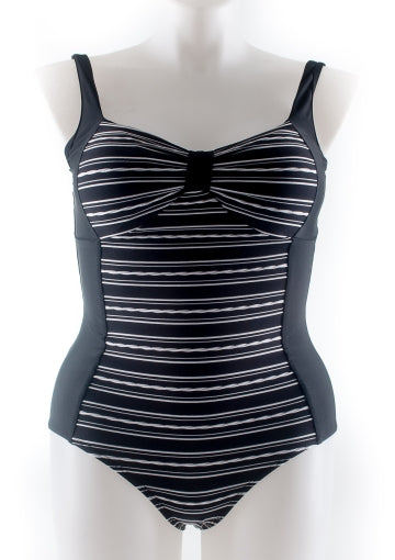 Peggy one piece- Black and Stripe contrast