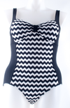 Peggy one piece- Black and Stripe contrast