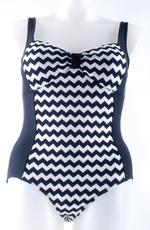 Peggy one piece- Black and Stripe contrast