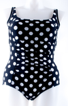 Jean underwire one piece- Black Polka