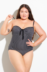 Detatchable Strap One Piece - Marilyn - Fine Lines - Swimwear