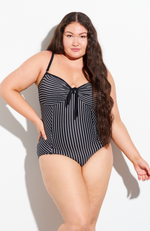 Detatchable Strap One Piece - Marilyn - Fine Lines - Swimwear